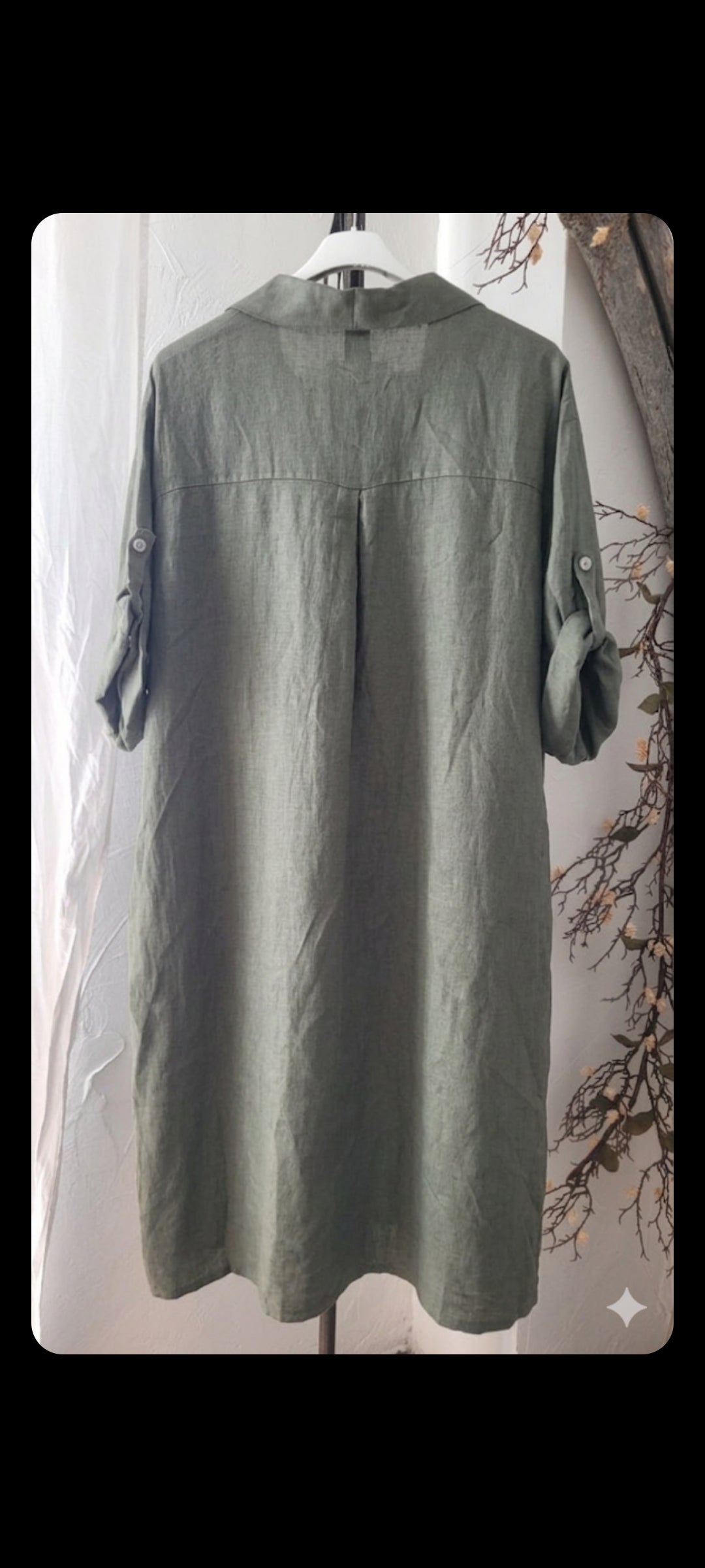 🎀 La Robe Tunique en Lin kaki