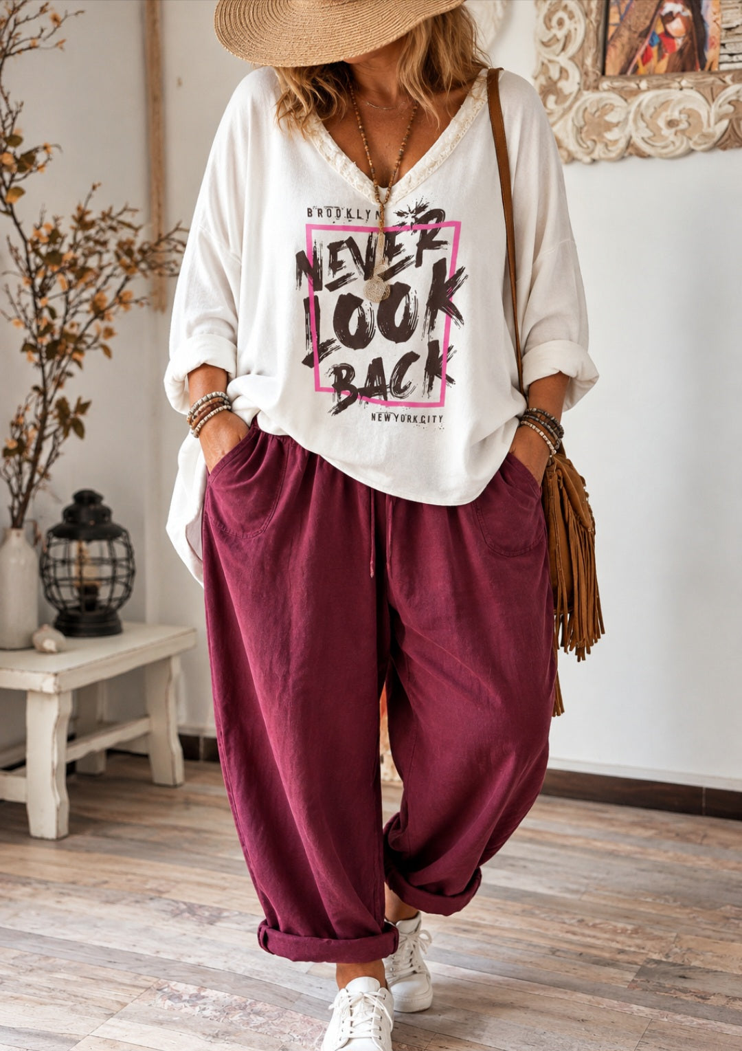 Pantalon en velours côtelé – Style bohème chic 🤎