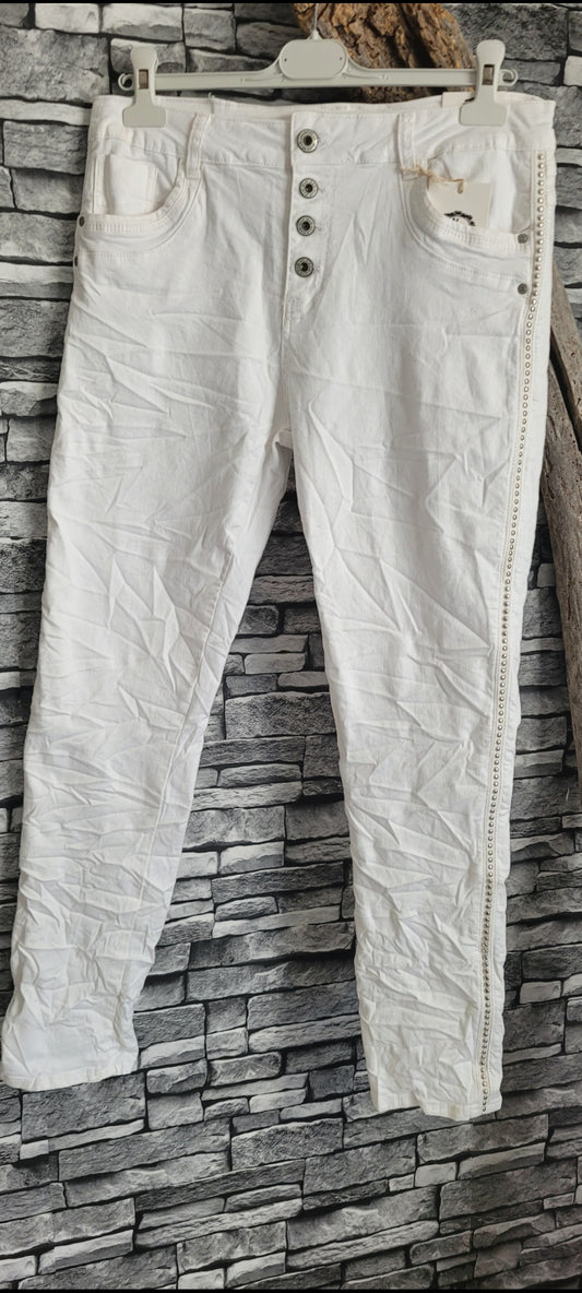 ⚜️ Jean Karostar Blanc Stretch