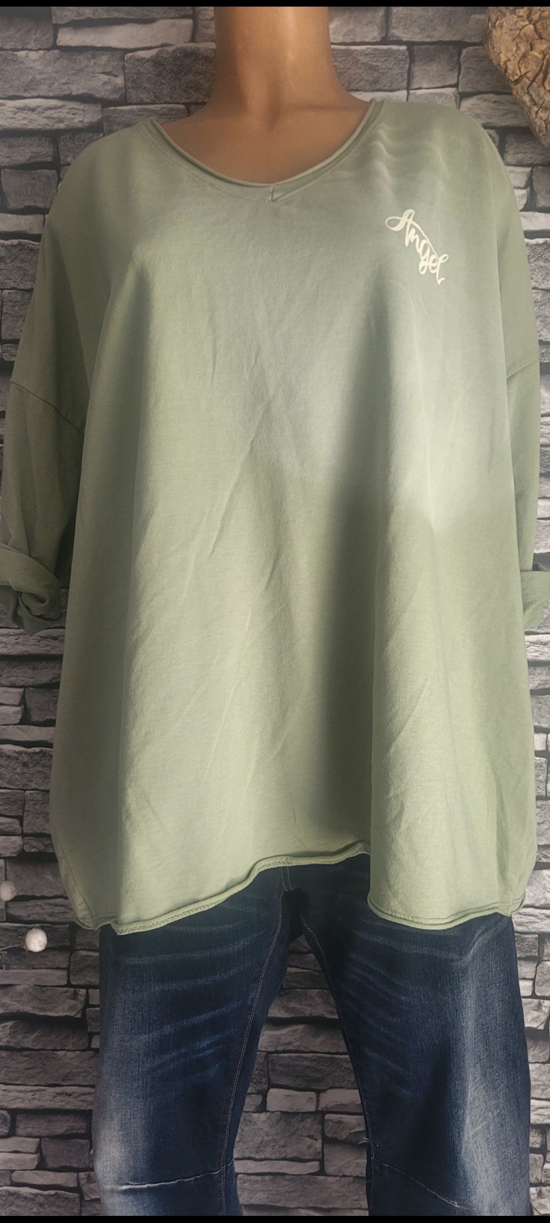 🌺 Sweat Oversize "Angel" – Look Vintage Rock