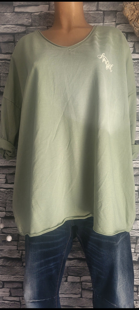 🌺 Sweat Oversize "Angel" – Look Vintage Rock