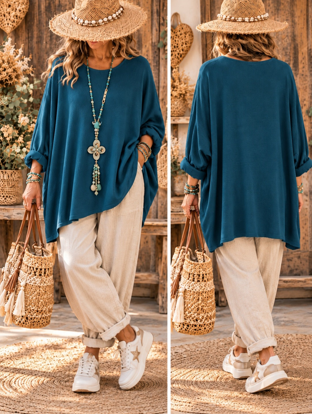 Pull oversize bohème