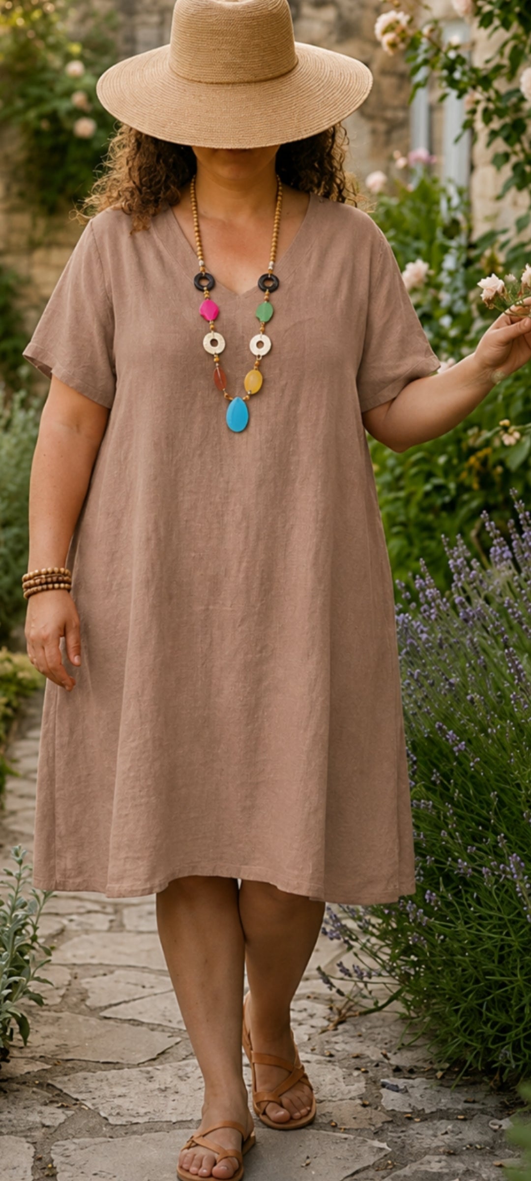 🍀 Robe  Midi en Coton & Lin – L'Esprit Bohème Chic