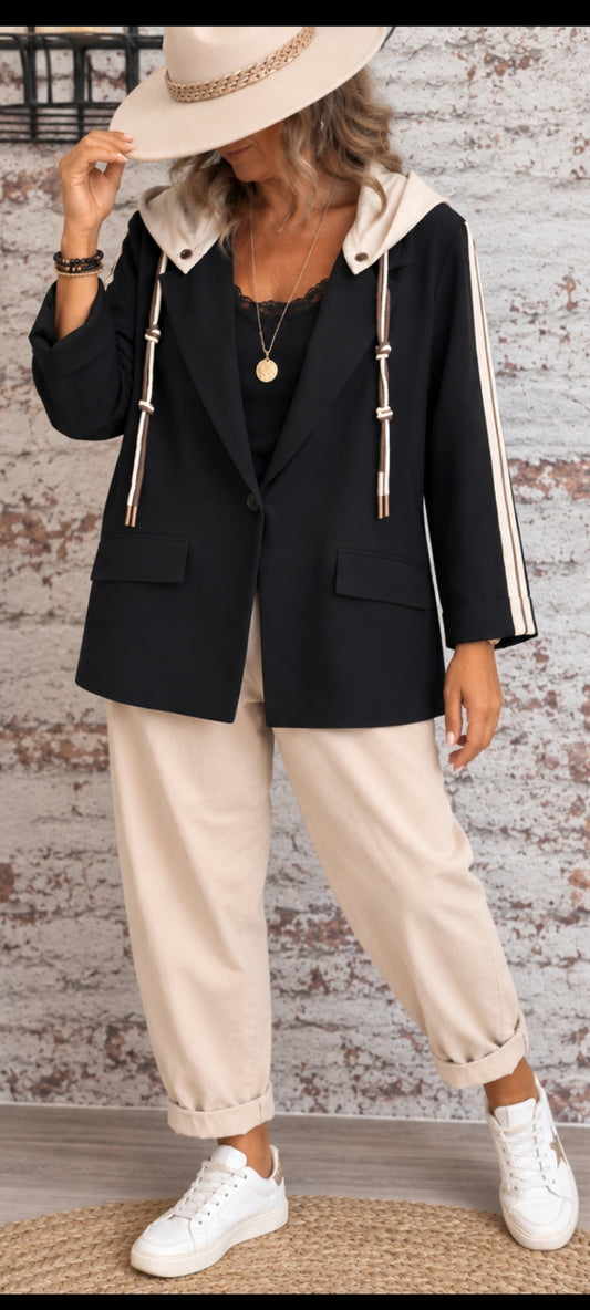 Blazer à capuche style sport-chic ».