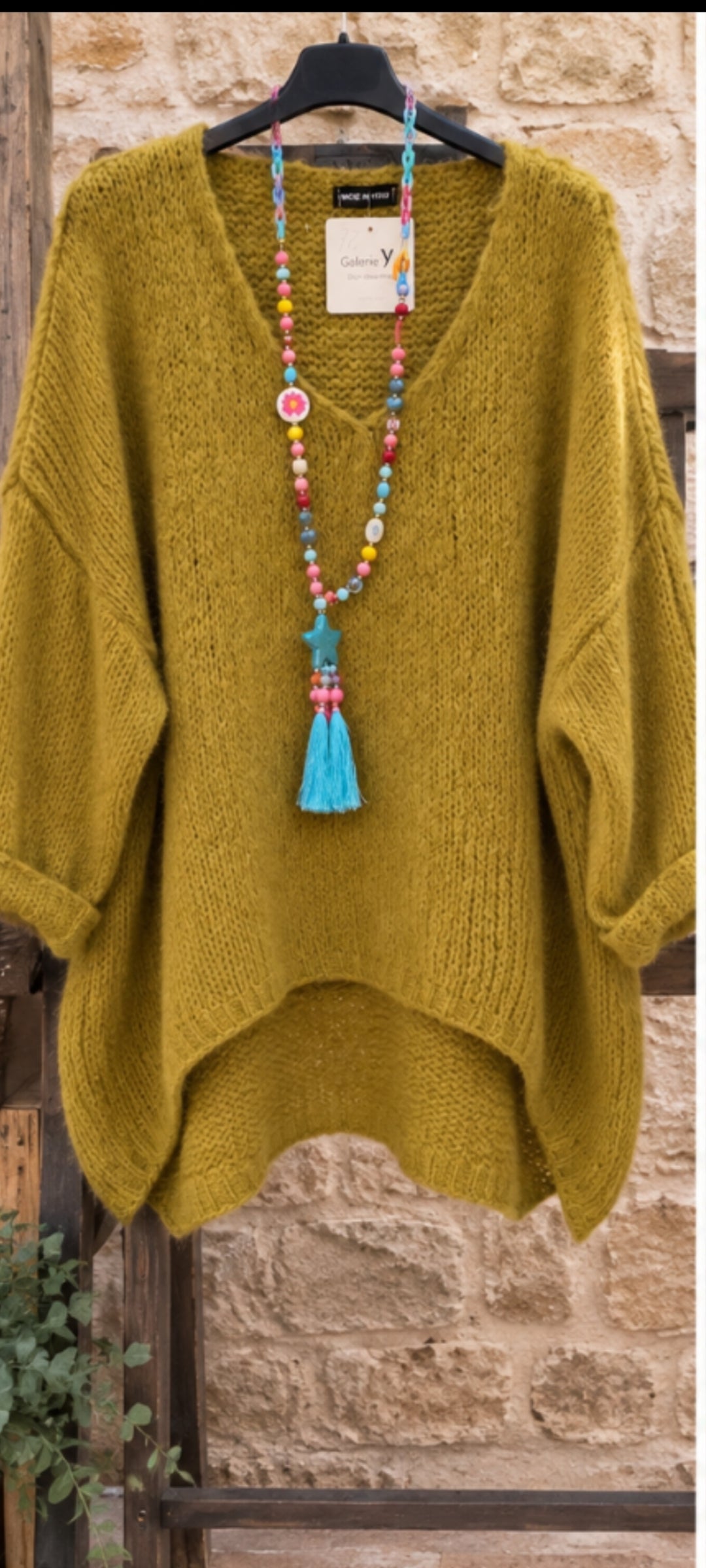 Pull vert anis en taille unique