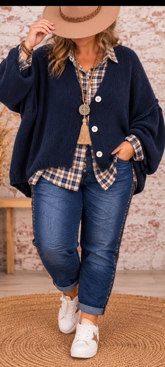 Gilet oversize bleu marine