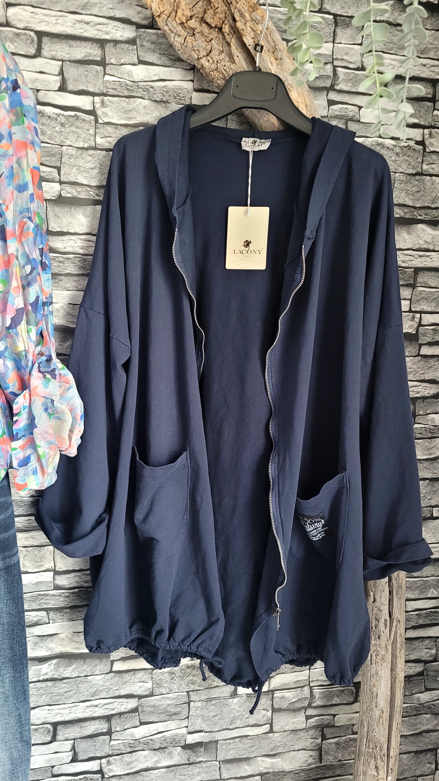 🌺 Veste Sweat à Capuche "L'Oversize Casual" – Bleu Marine