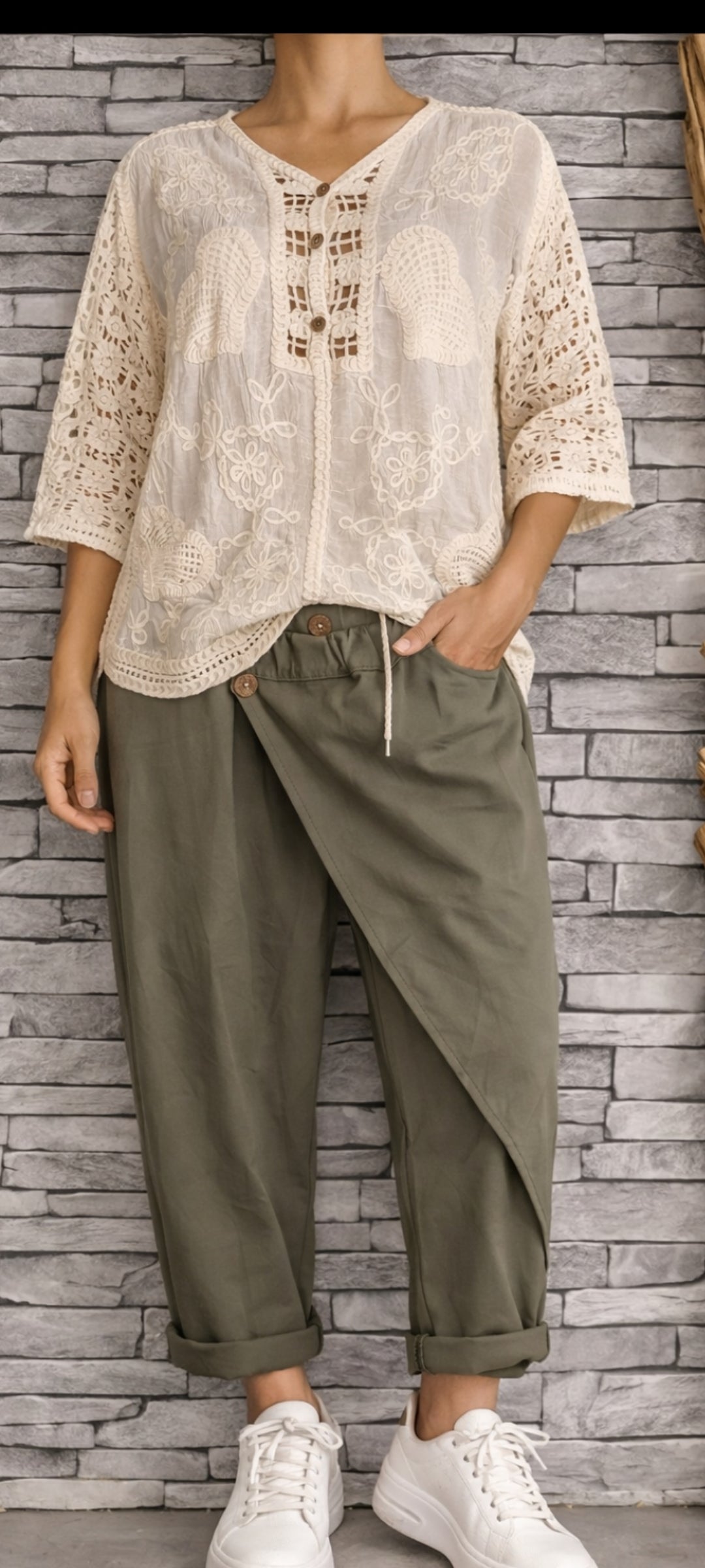 🪷Pantalon à Rabat Asymétrique – Nouvelle Collection