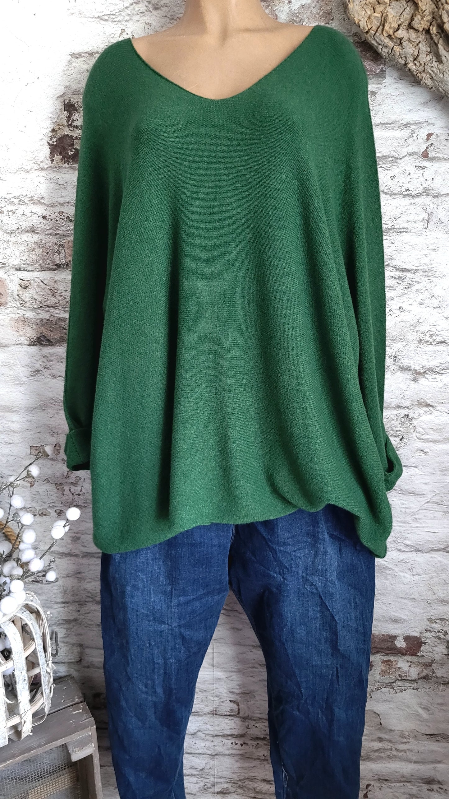 🍒 PULL OVERSIZE VERT SAPIN