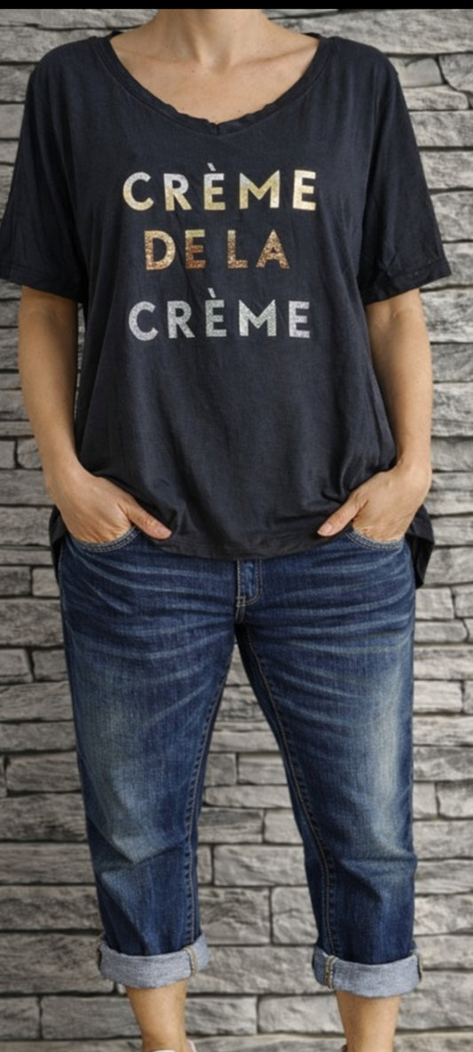 💕 T-shirt Oversize "Crème de la Crème"