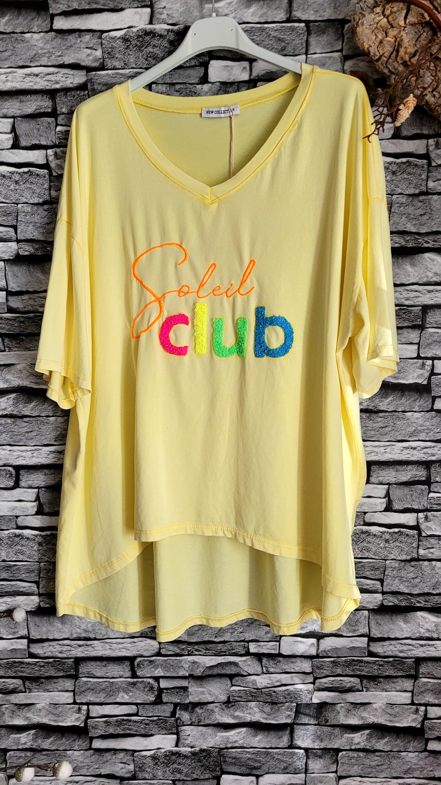 💋T-shirt "Soleil Club" – Jaune