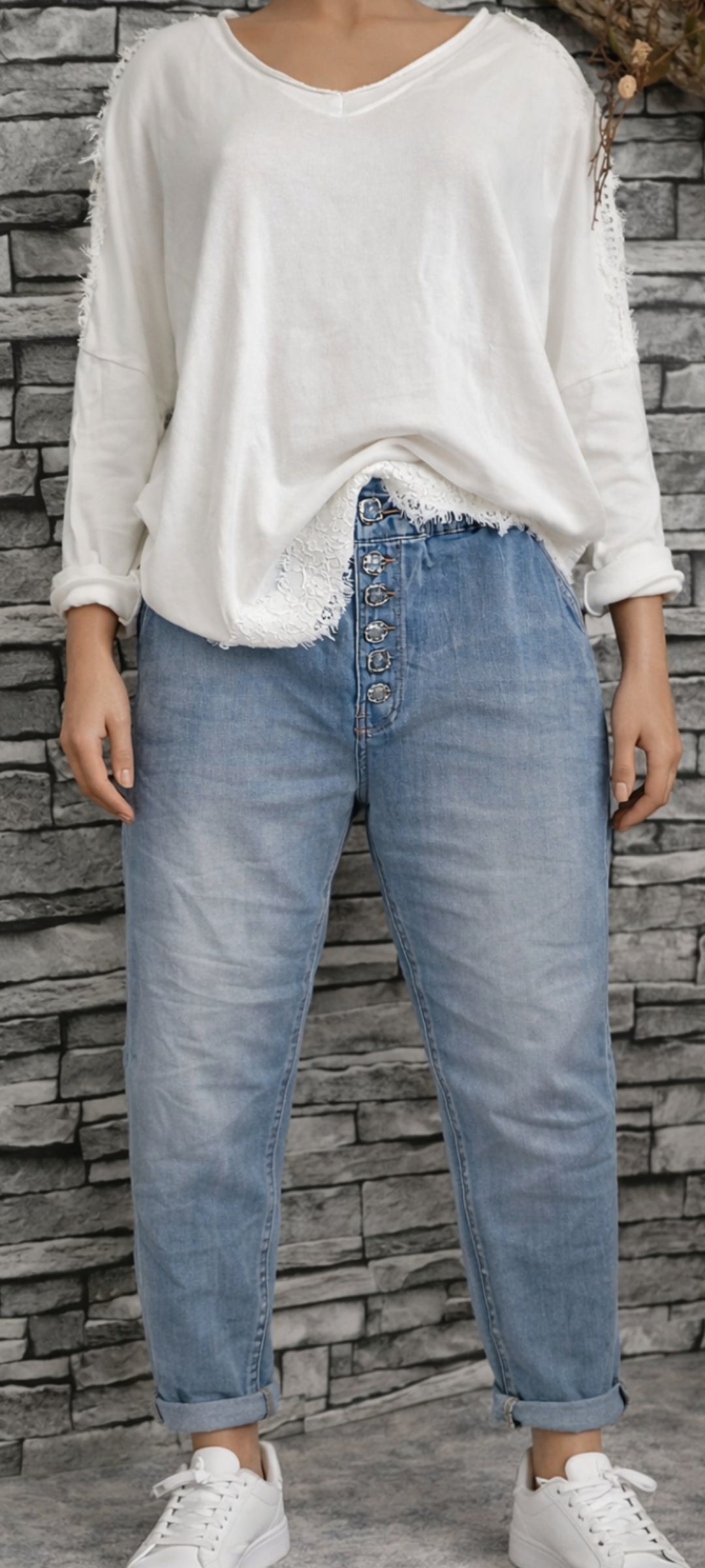 🌺Jean denim coupe confortable