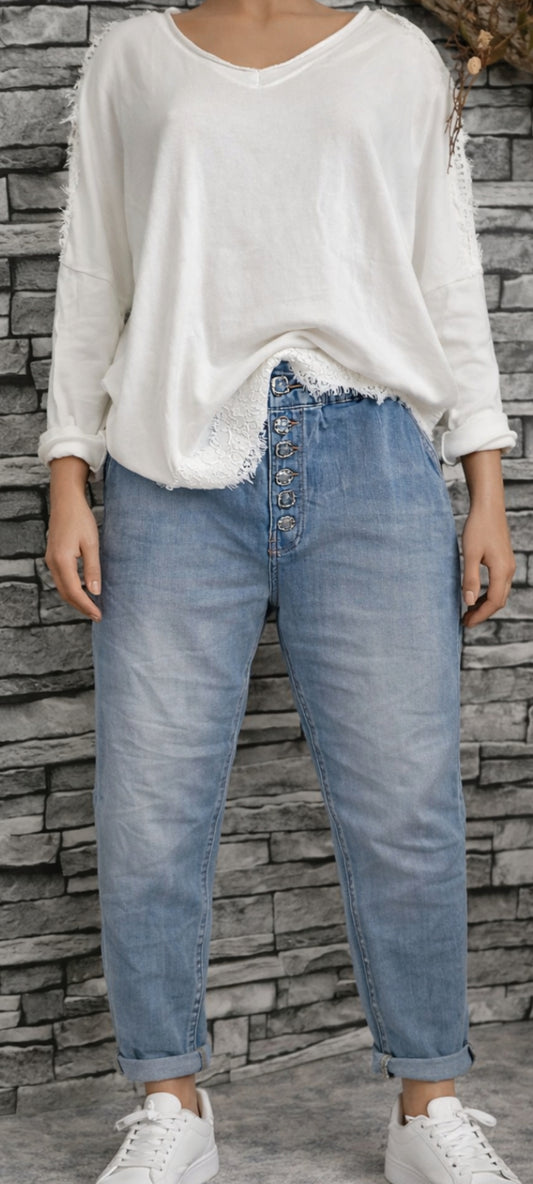 🌺Jean denim coupe confortable