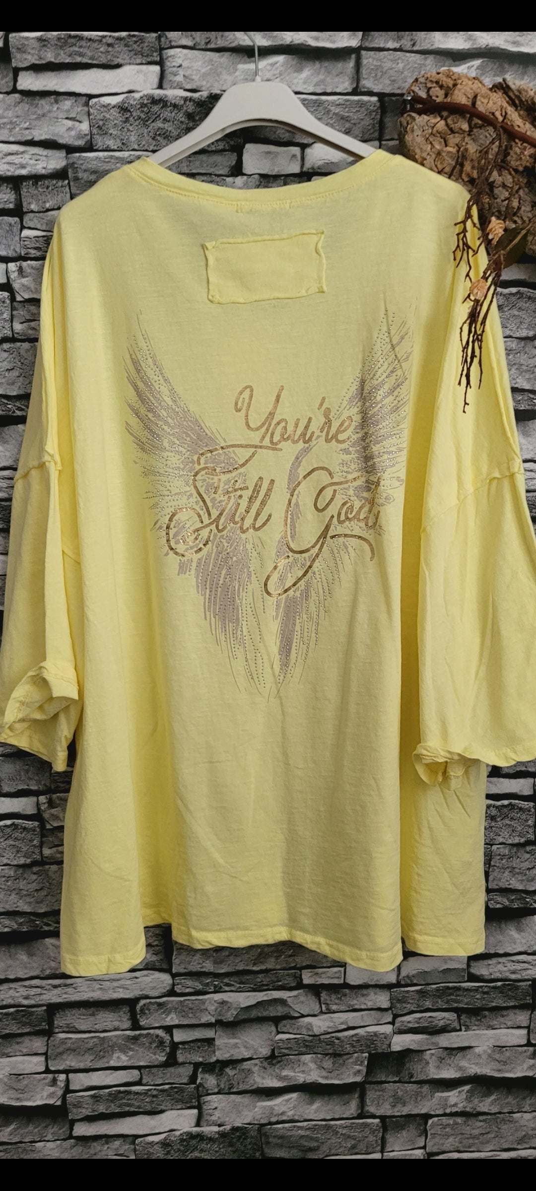 🖤T-shirt Oversize "Angel Wings" – Jaune & Or
