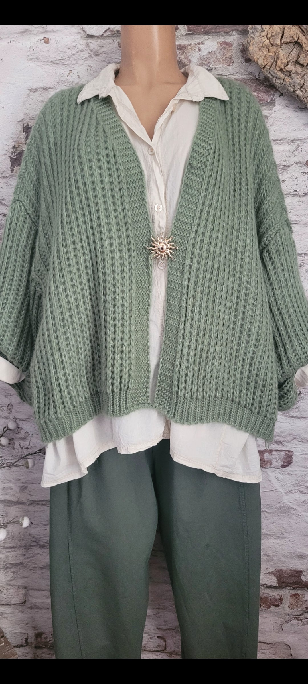 💚 Gilet Cocooning avec Broche Soleil