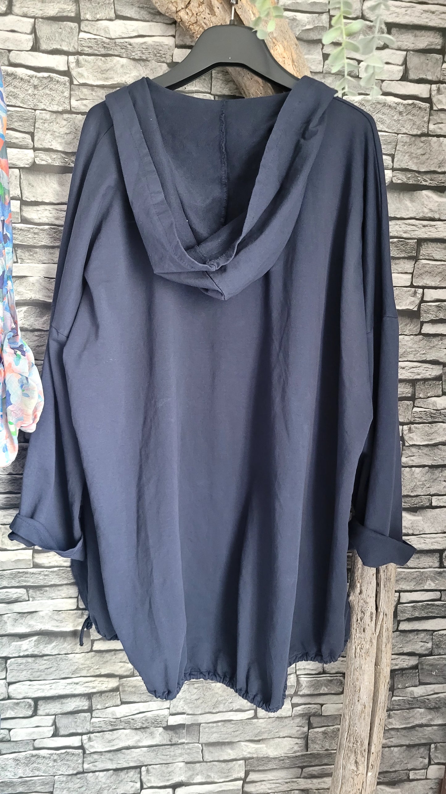 🌺 Veste Sweat à Capuche "L'Oversize Casual" – Bleu Marine