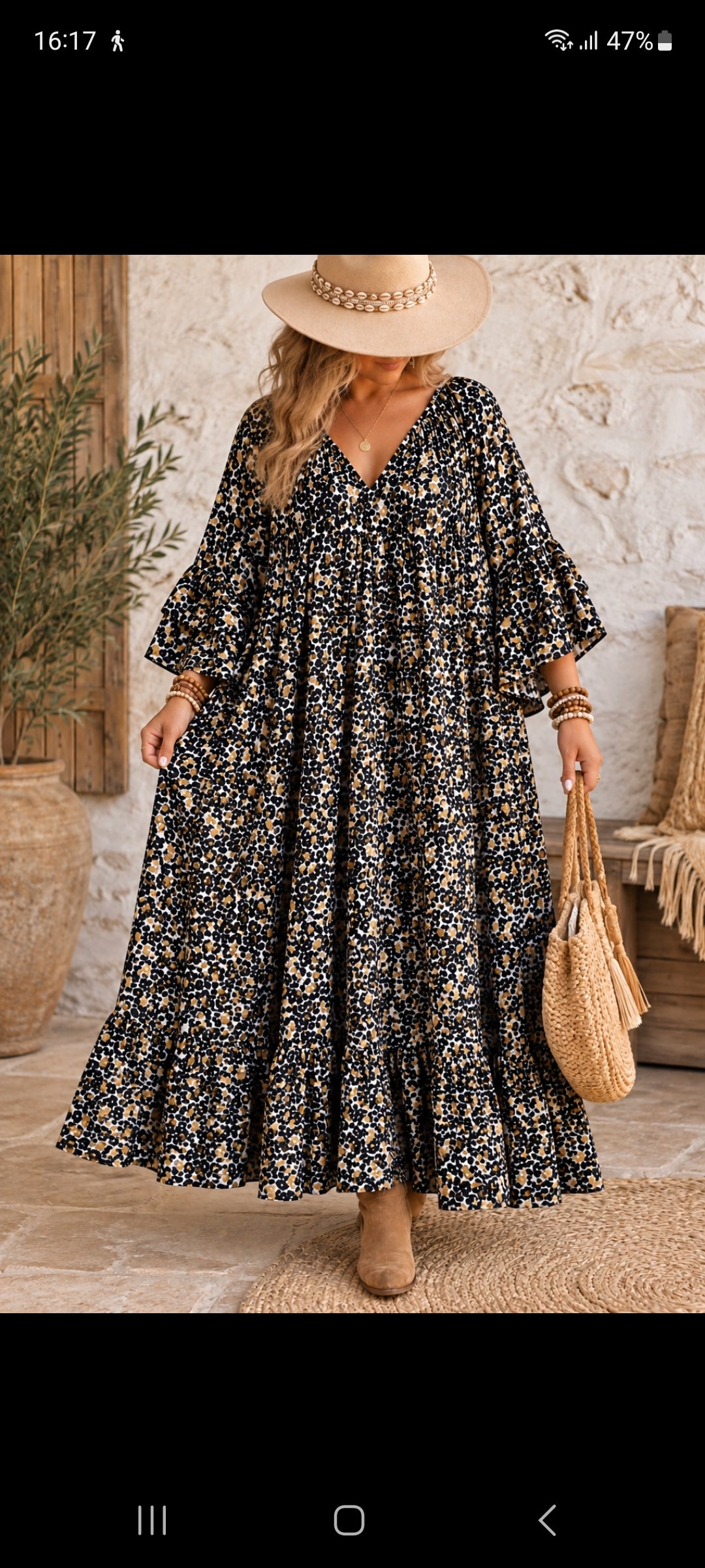 Robe longue bohème imprimé léopardRobe longue bohème imprimé léopard