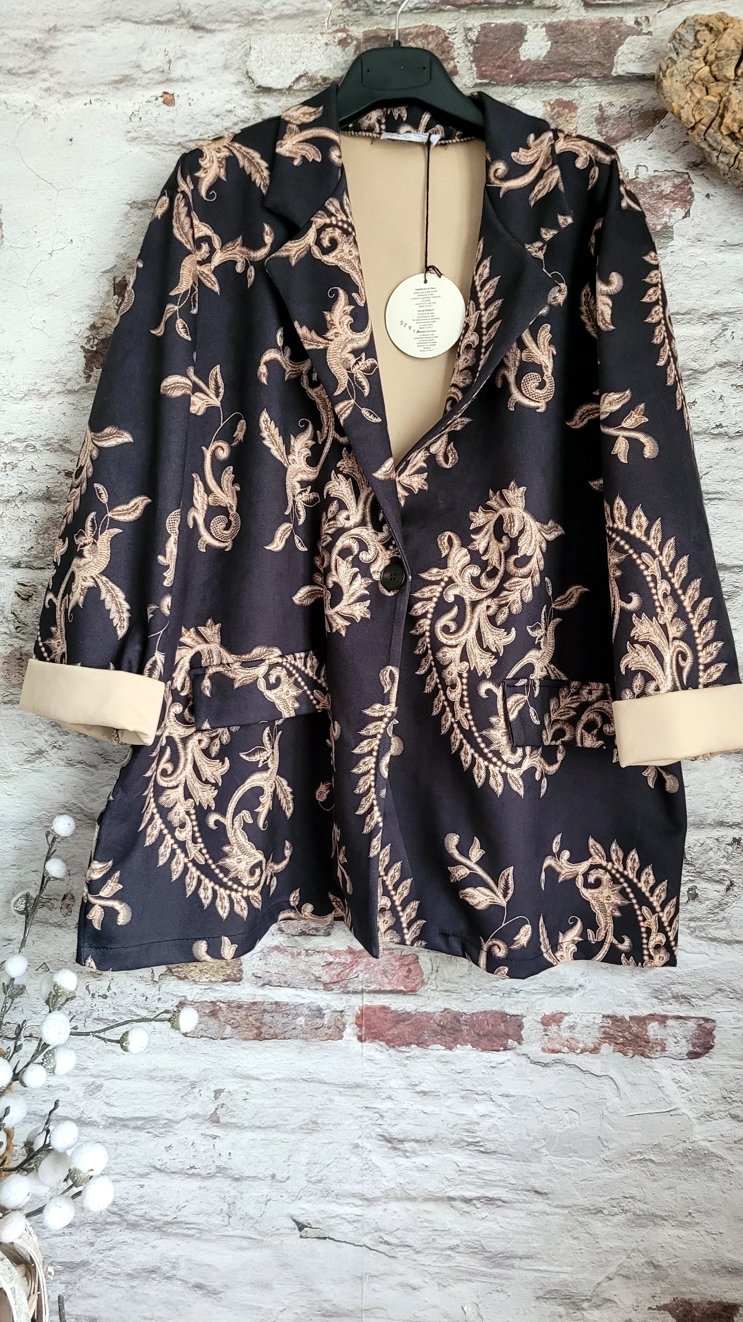 🖤 VESTE IMPRIMÉ BAROQUE
