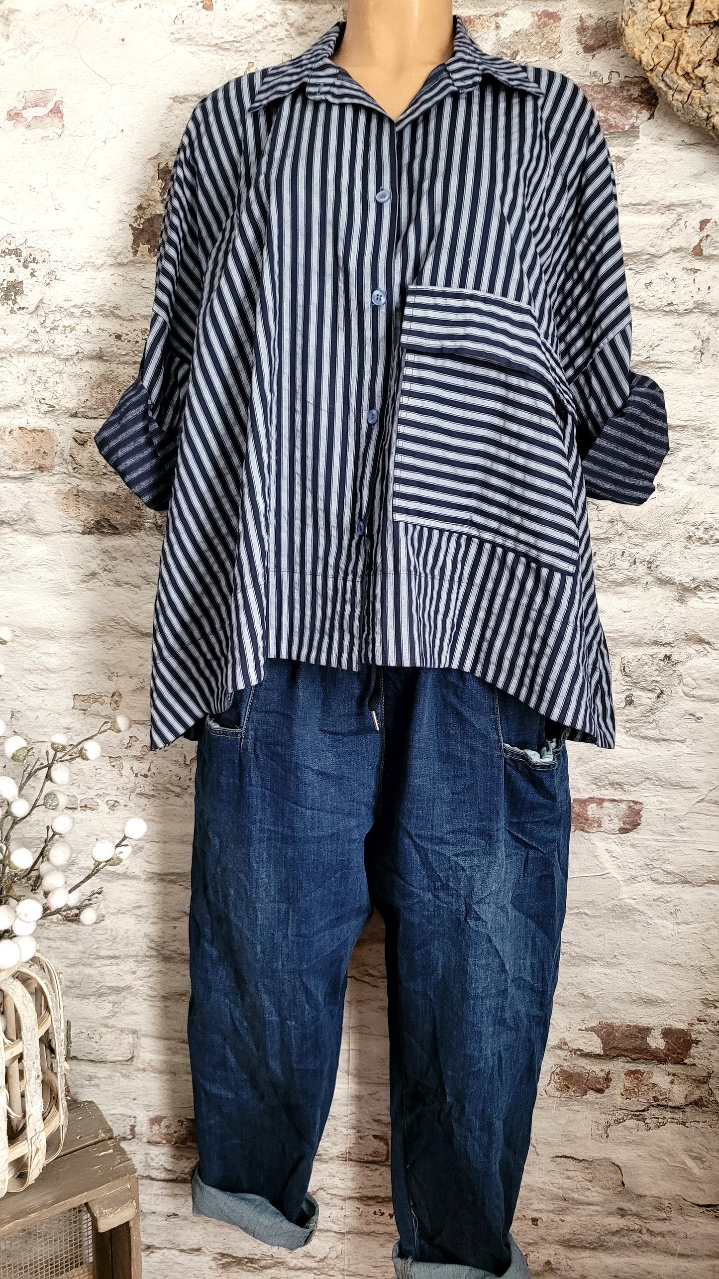 💙 Chemise bohème asymétrique