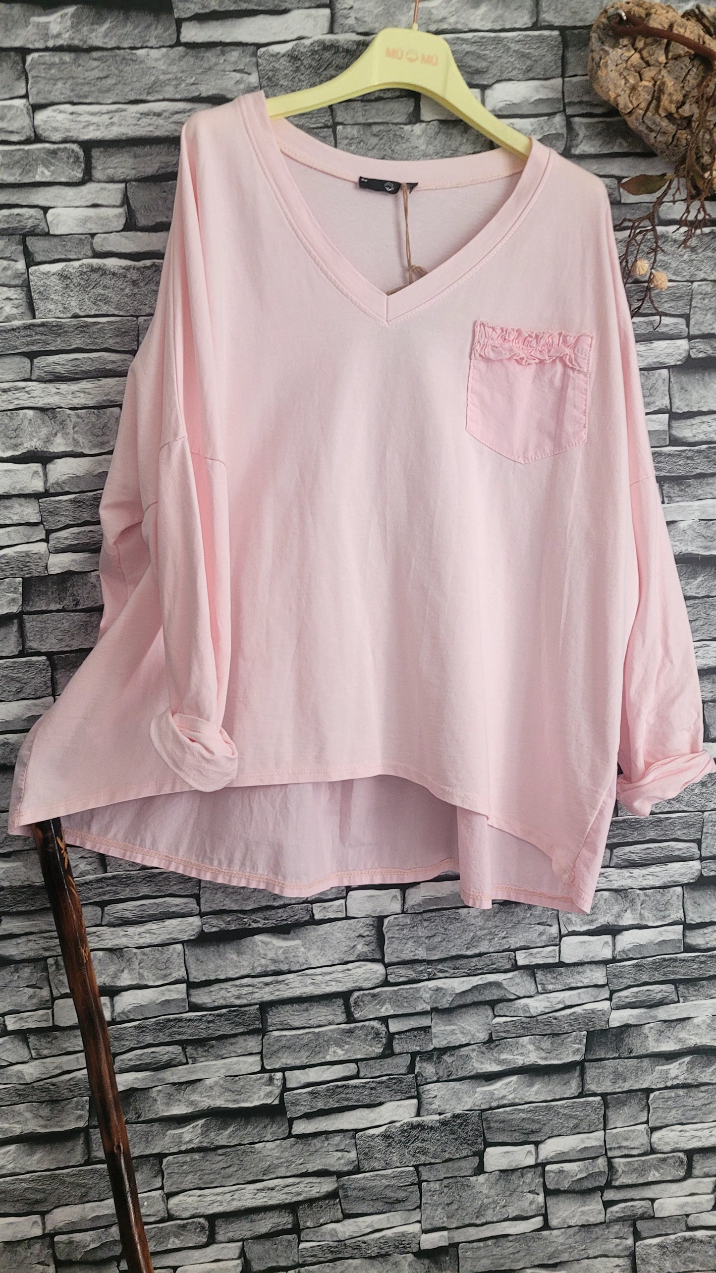 Tunique oversize rose poudré