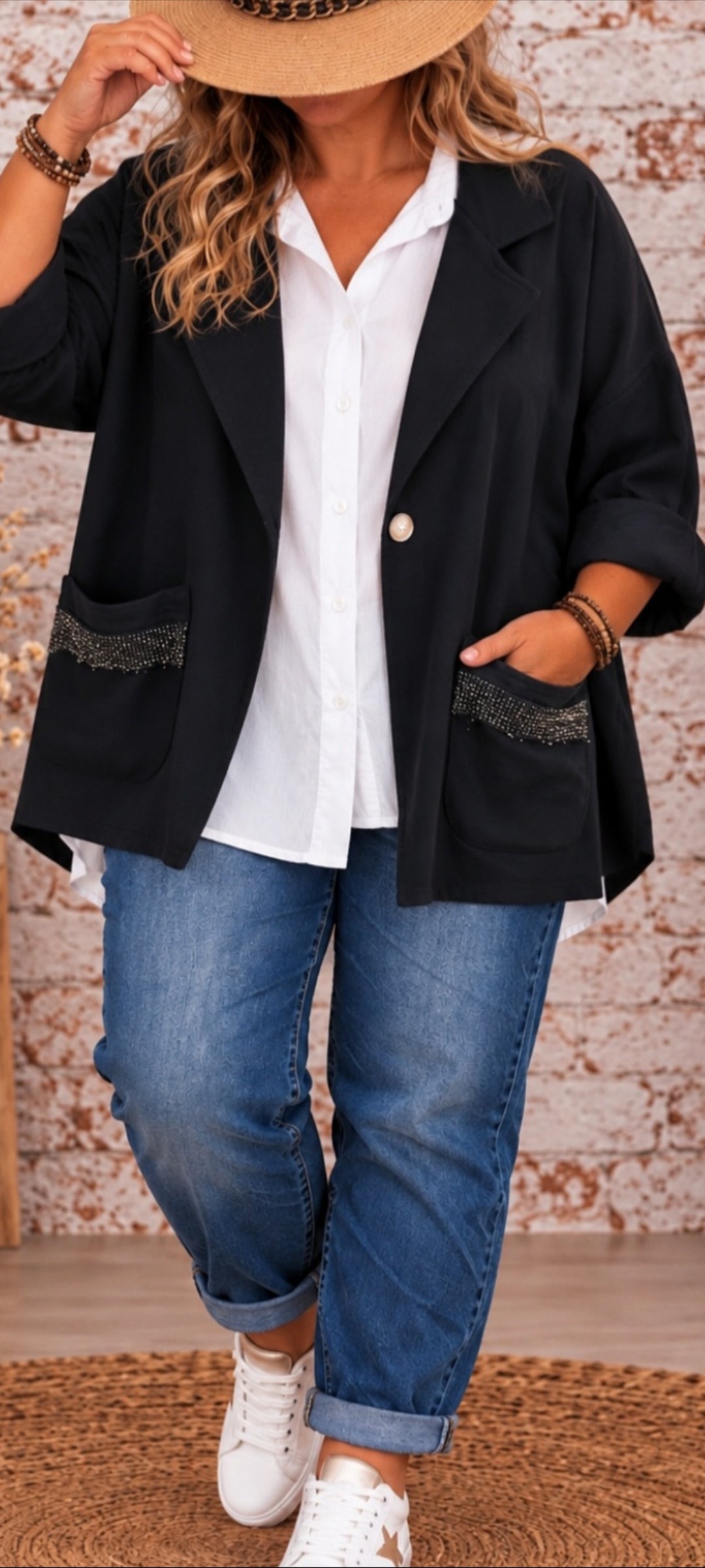 🌸Veste noire bohème chic
