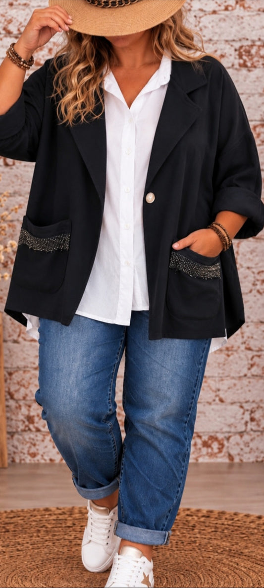 🌸Veste noire bohème chic
