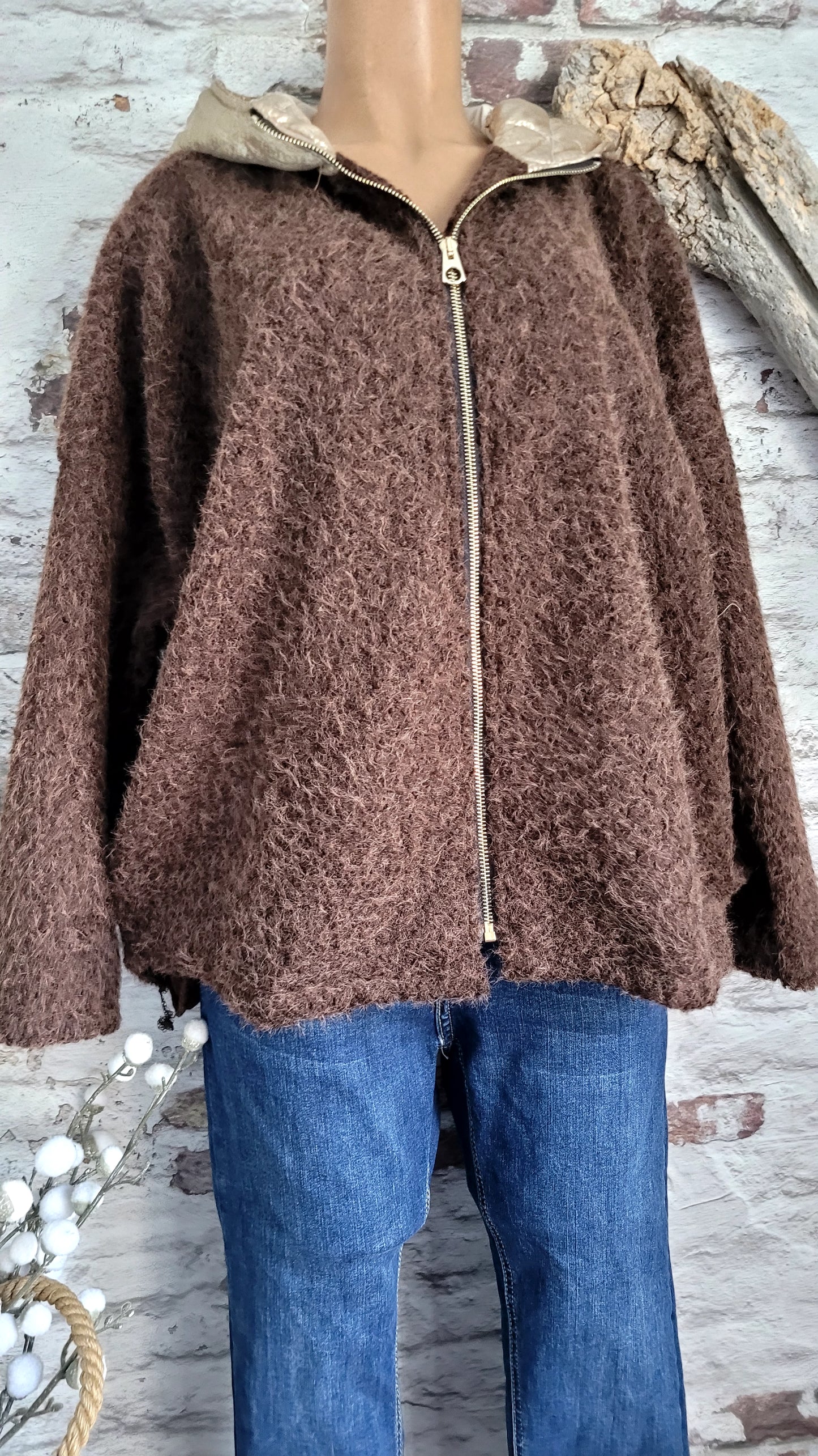 🌺 VESTE OR & Marron