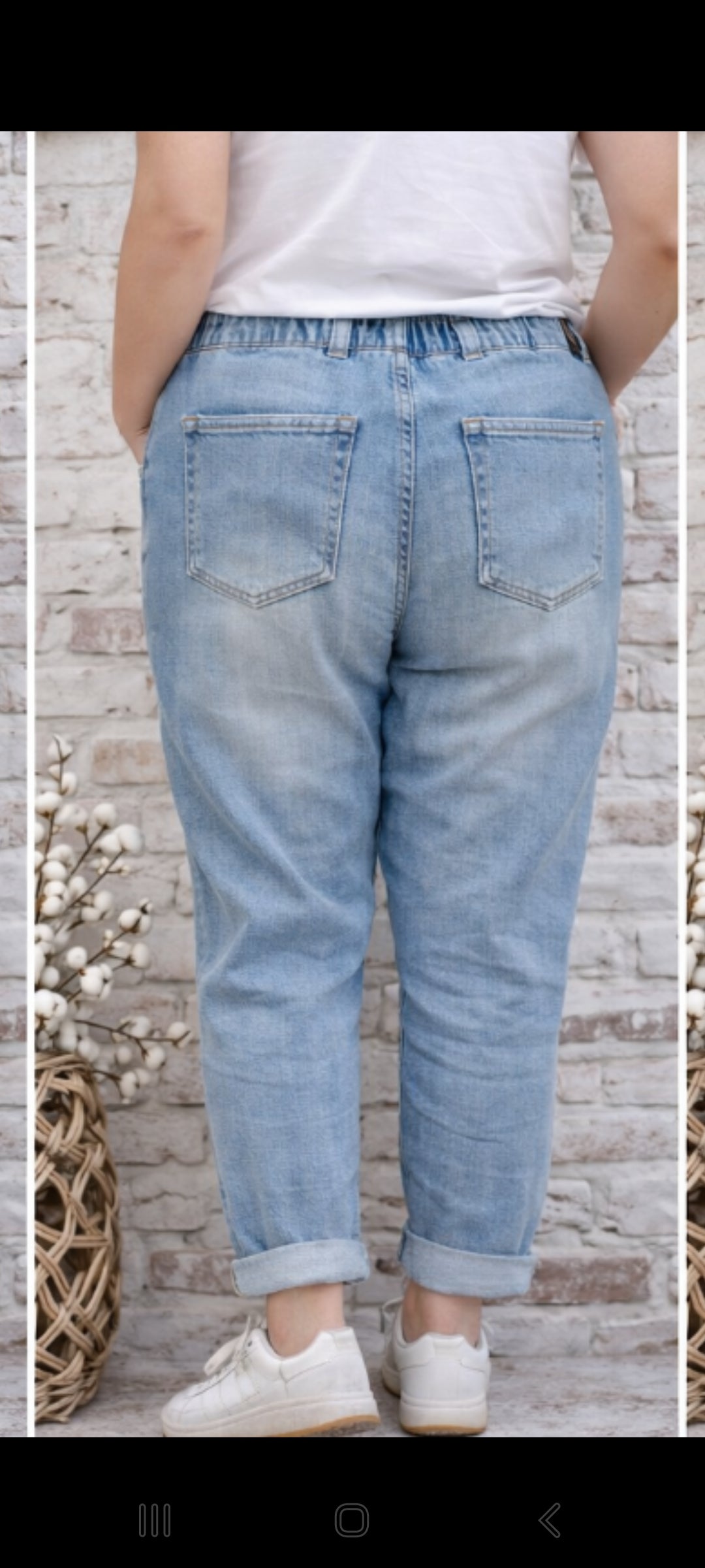 🍀Jean femme taille 48 – Coupe décontractée à boutons fantaisie