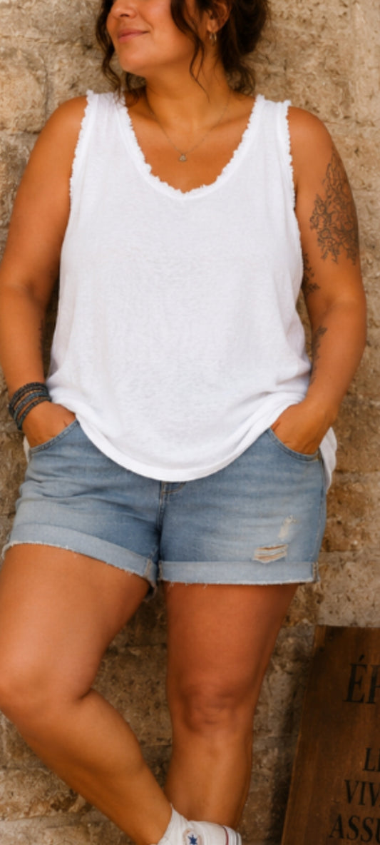 ❤️ T-shirts blanc coton