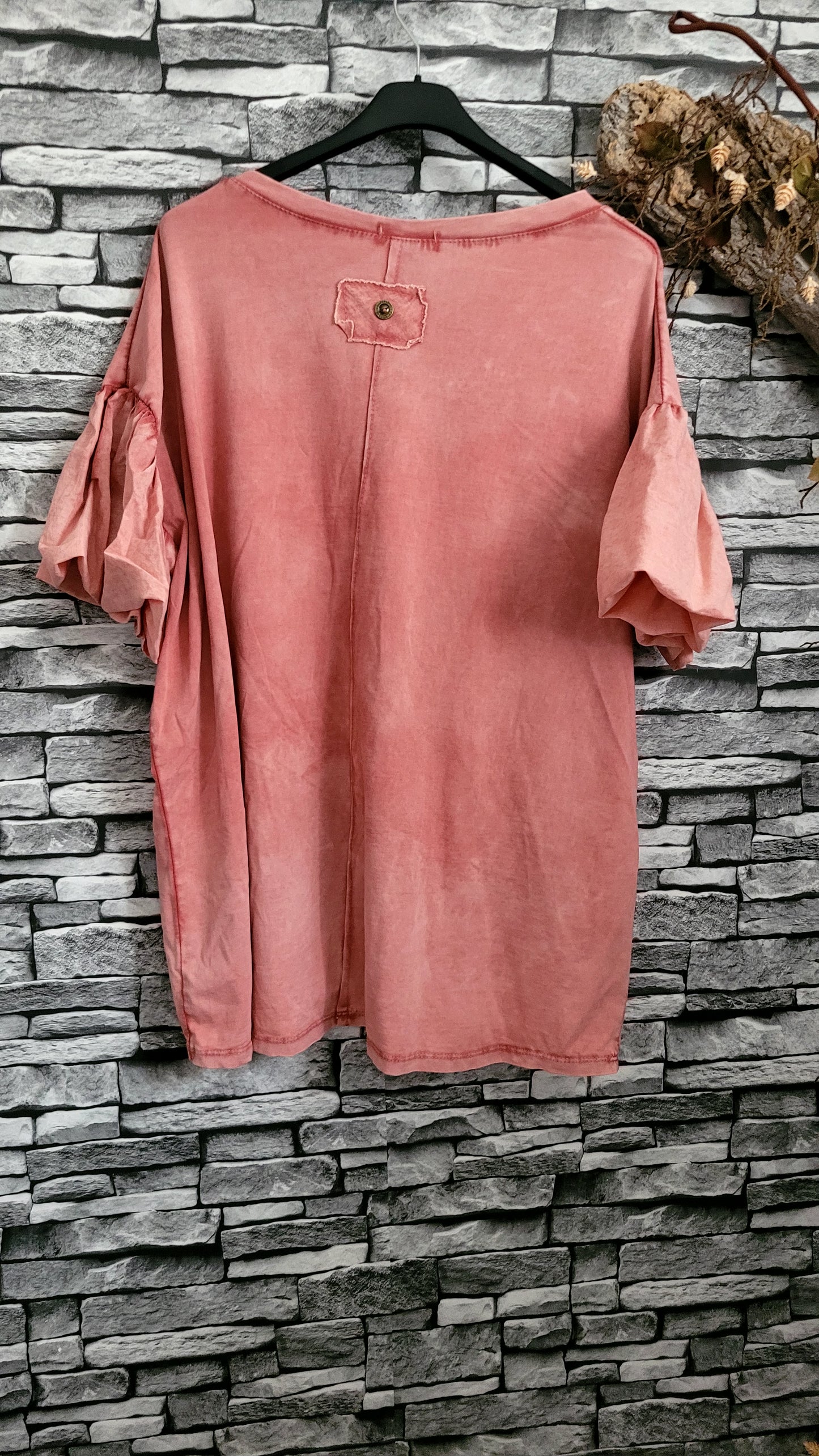 🎀Tee-shirt Rose en Coton délavé – Coupe Ample