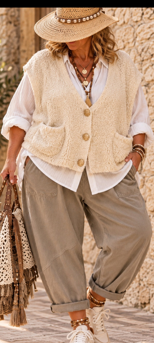 Gilet bohème alpaga