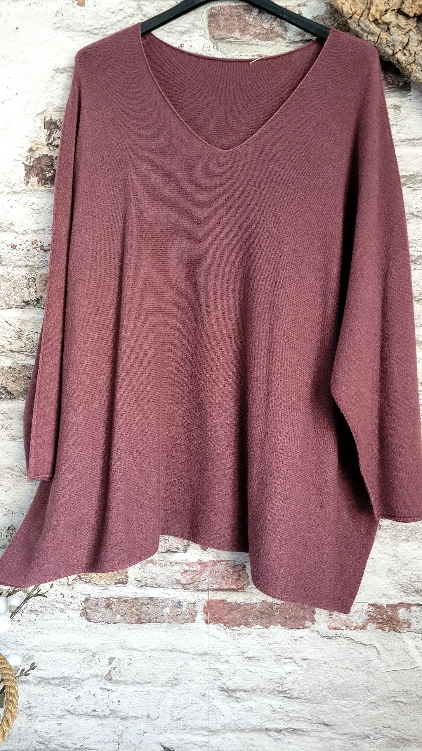 🍒 Pull oversize vieux rose