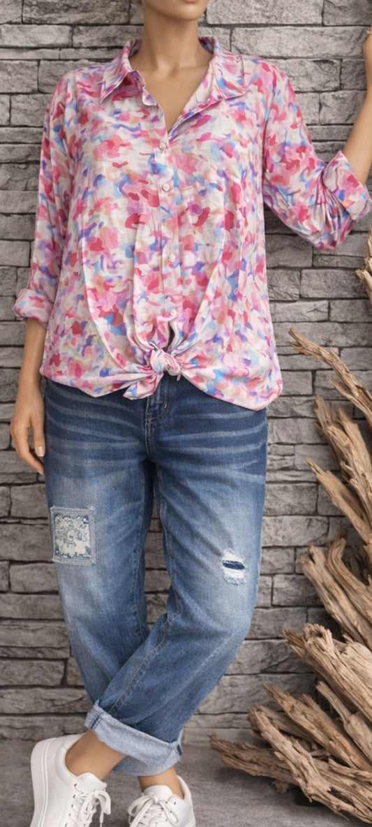 🌺 Chemise Fluide "Arty" – Viscose & Tencel