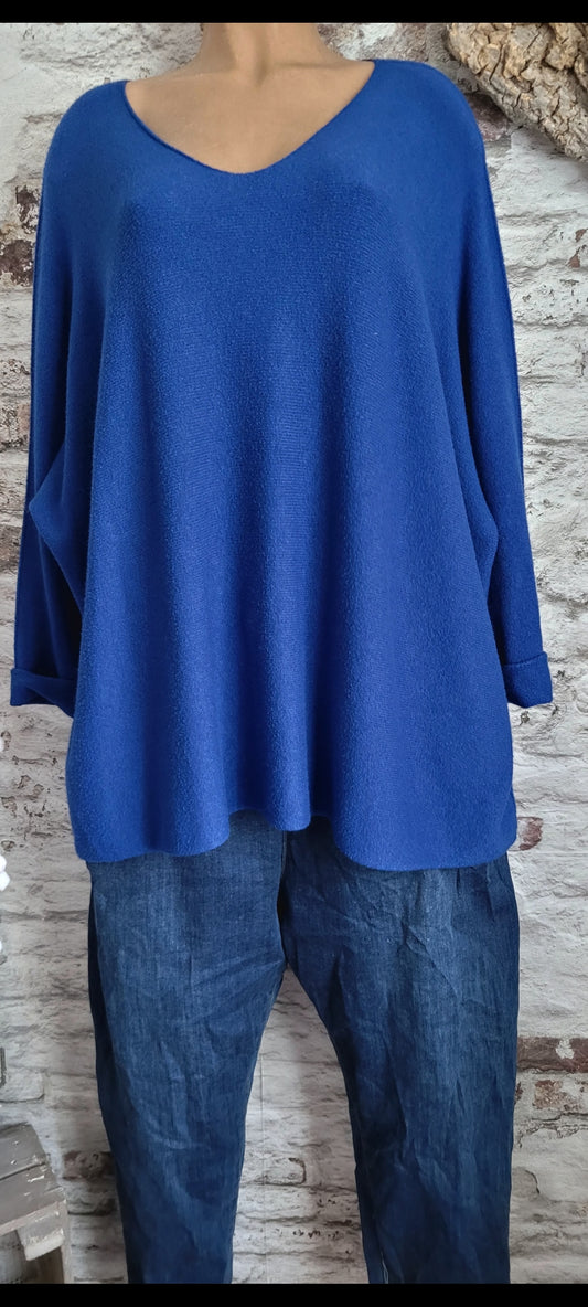 🍒 PULL OVERSIZE BLEU ROI