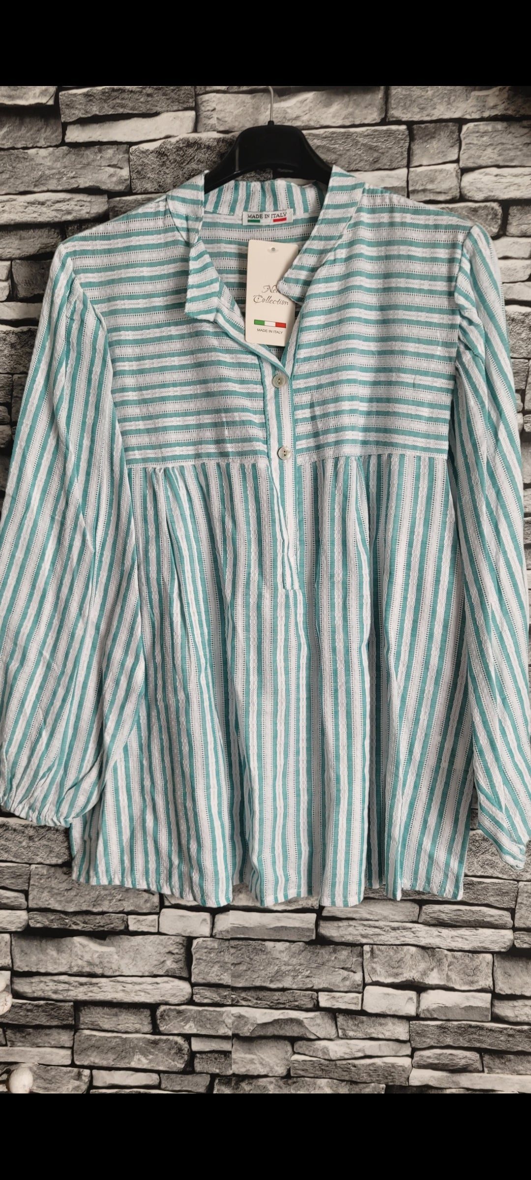 💗 Blouse Fluide à Rayures Azur – Style Bohème Chic