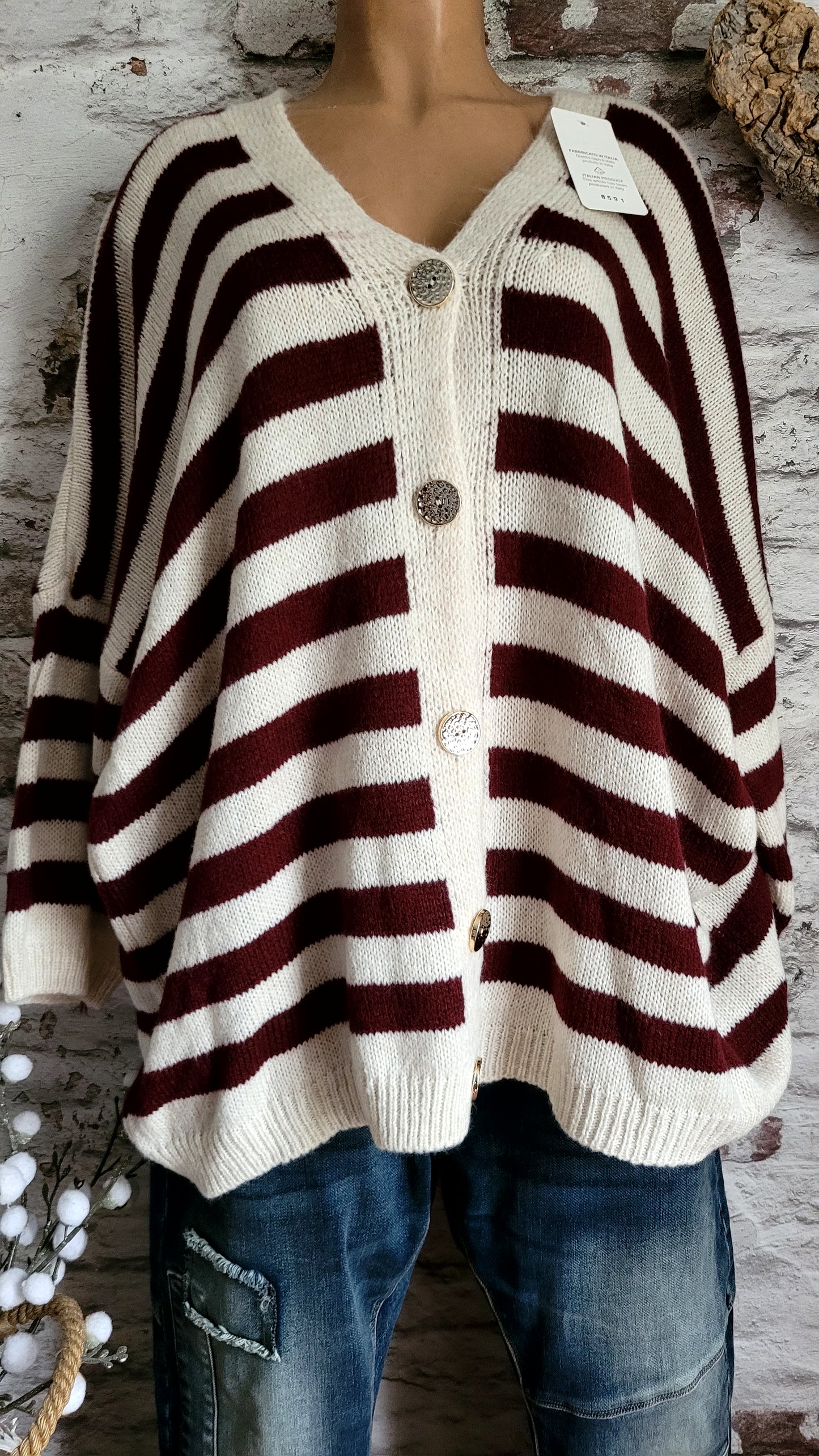 💋 Gilet Loose à Rayures