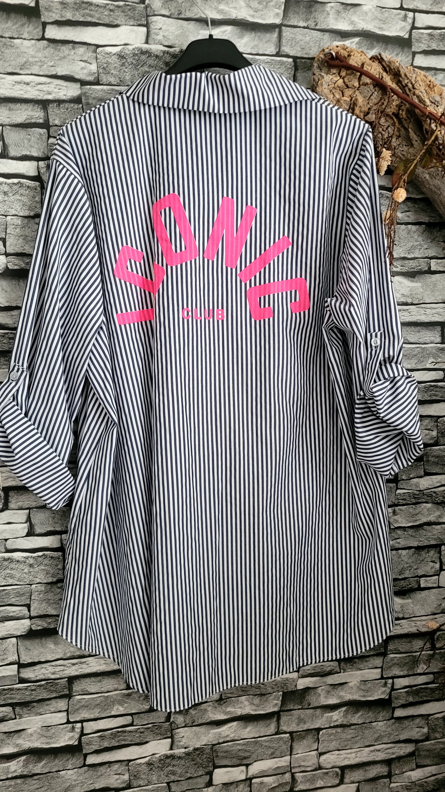 Chemise oversize à rayures avec imprimé ICONIC