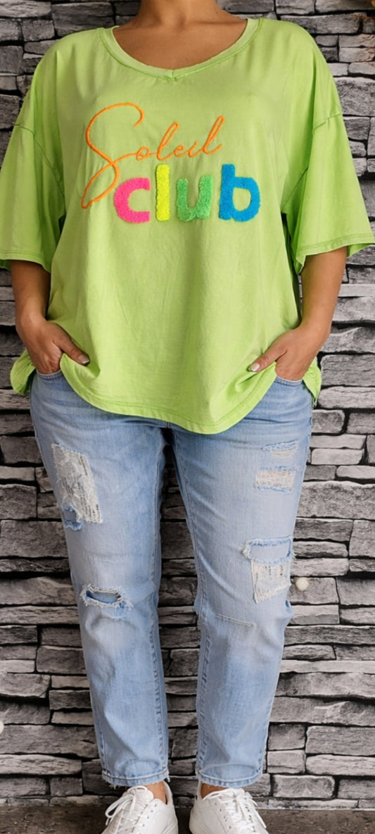 💋T-shirt "Soleil Club" – Vert Vitaminé