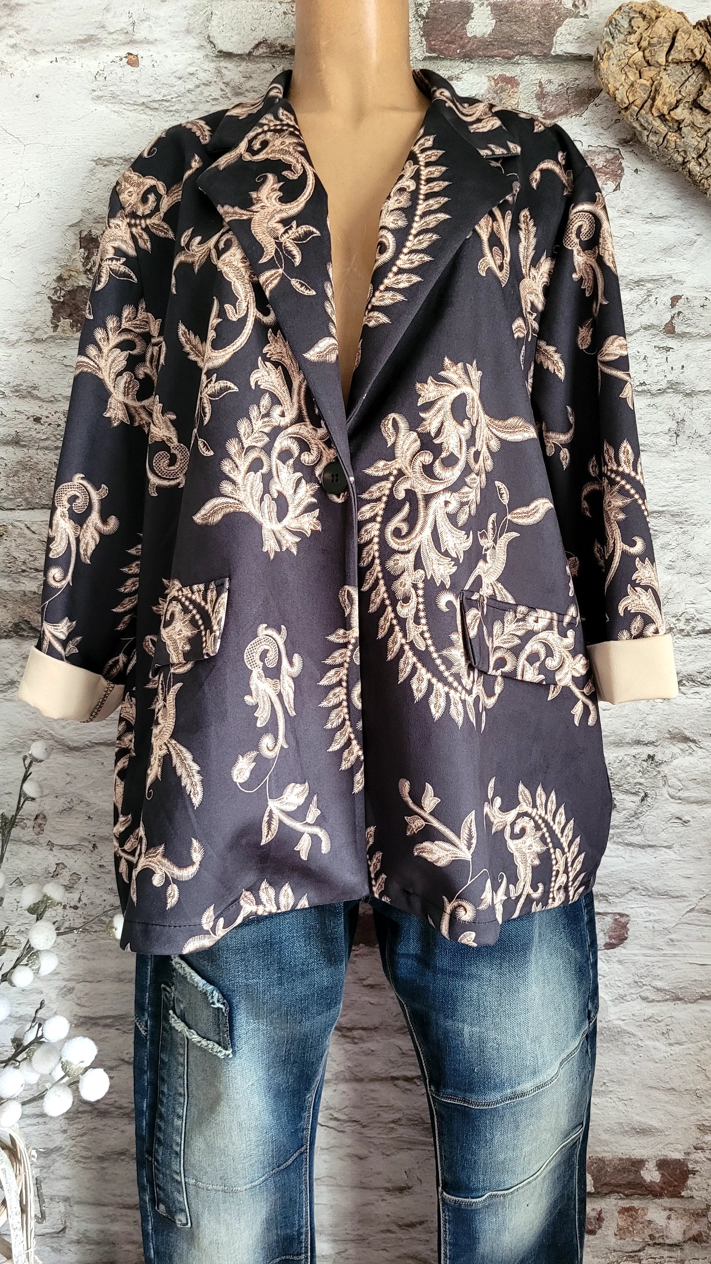 🖤 VESTE IMPRIMÉ BAROQUE