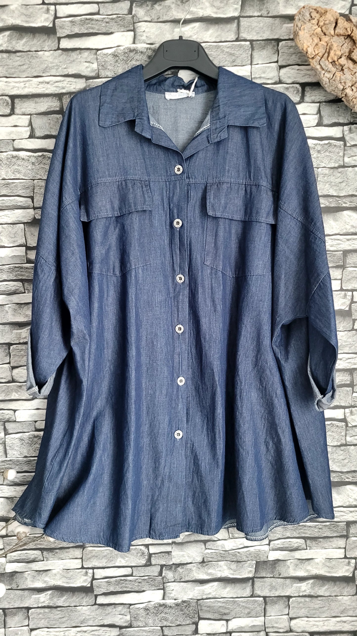 💗 Tunique Chemise en Denim Fluide – Coupe Oversize