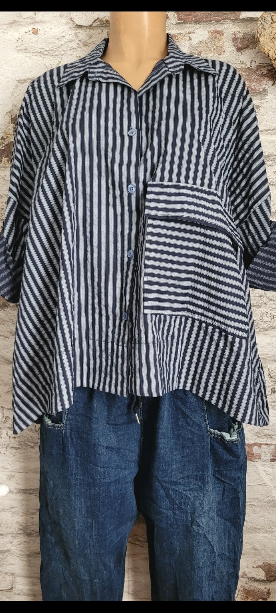 💙 Chemise bohème asymétrique