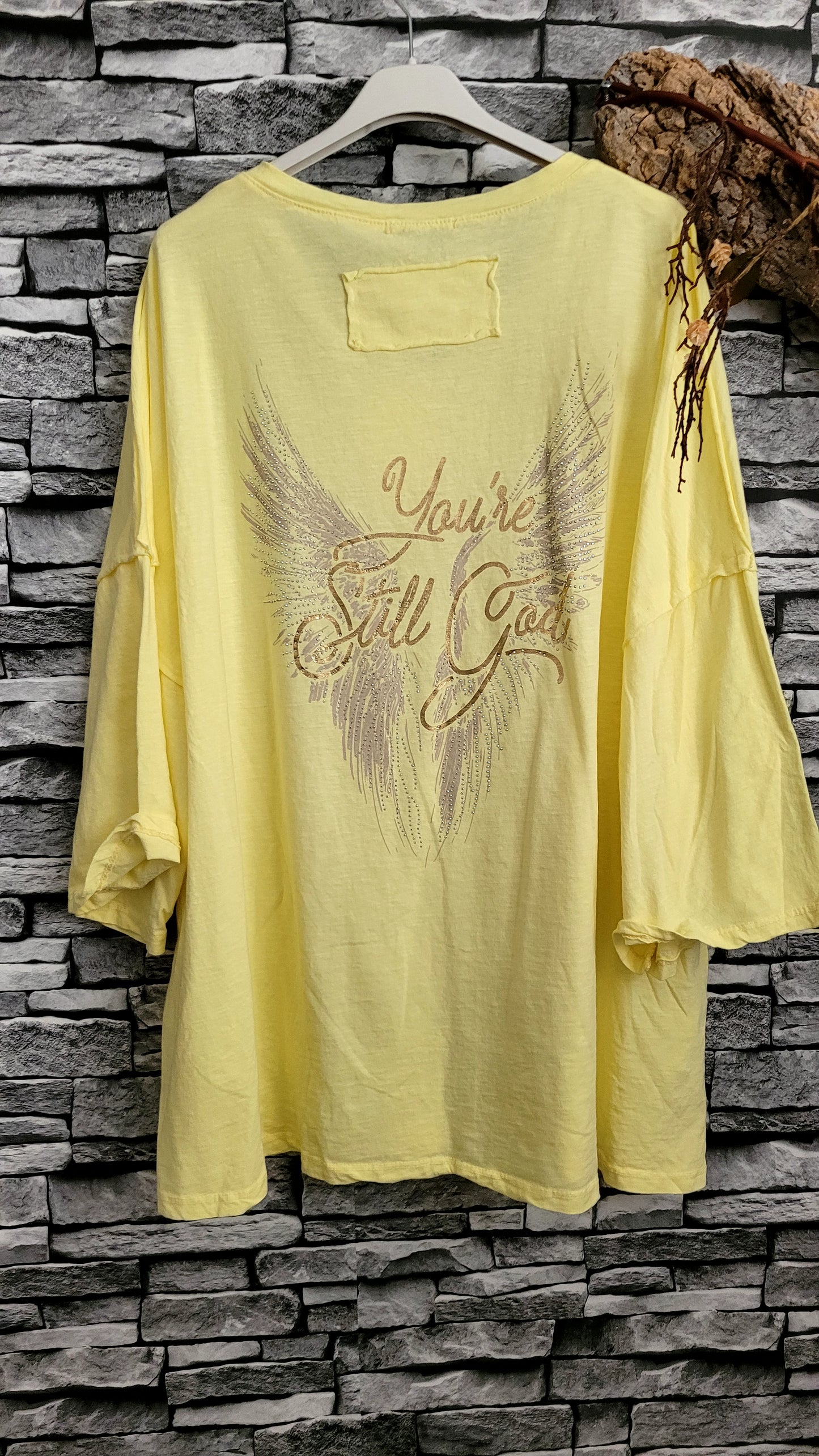 🖤T-shirt Oversize "Angel Wings" – Jaune & Or