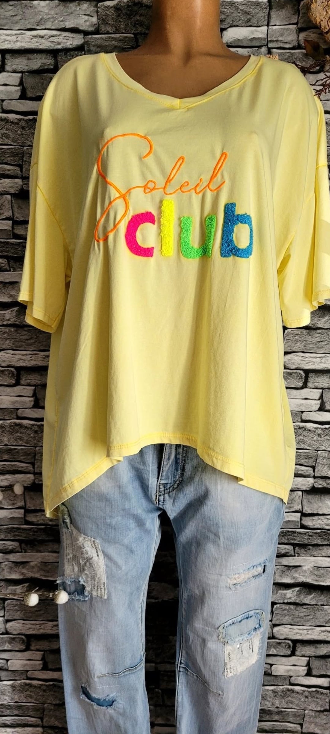 💋T-shirt "Soleil Club" – Jaune