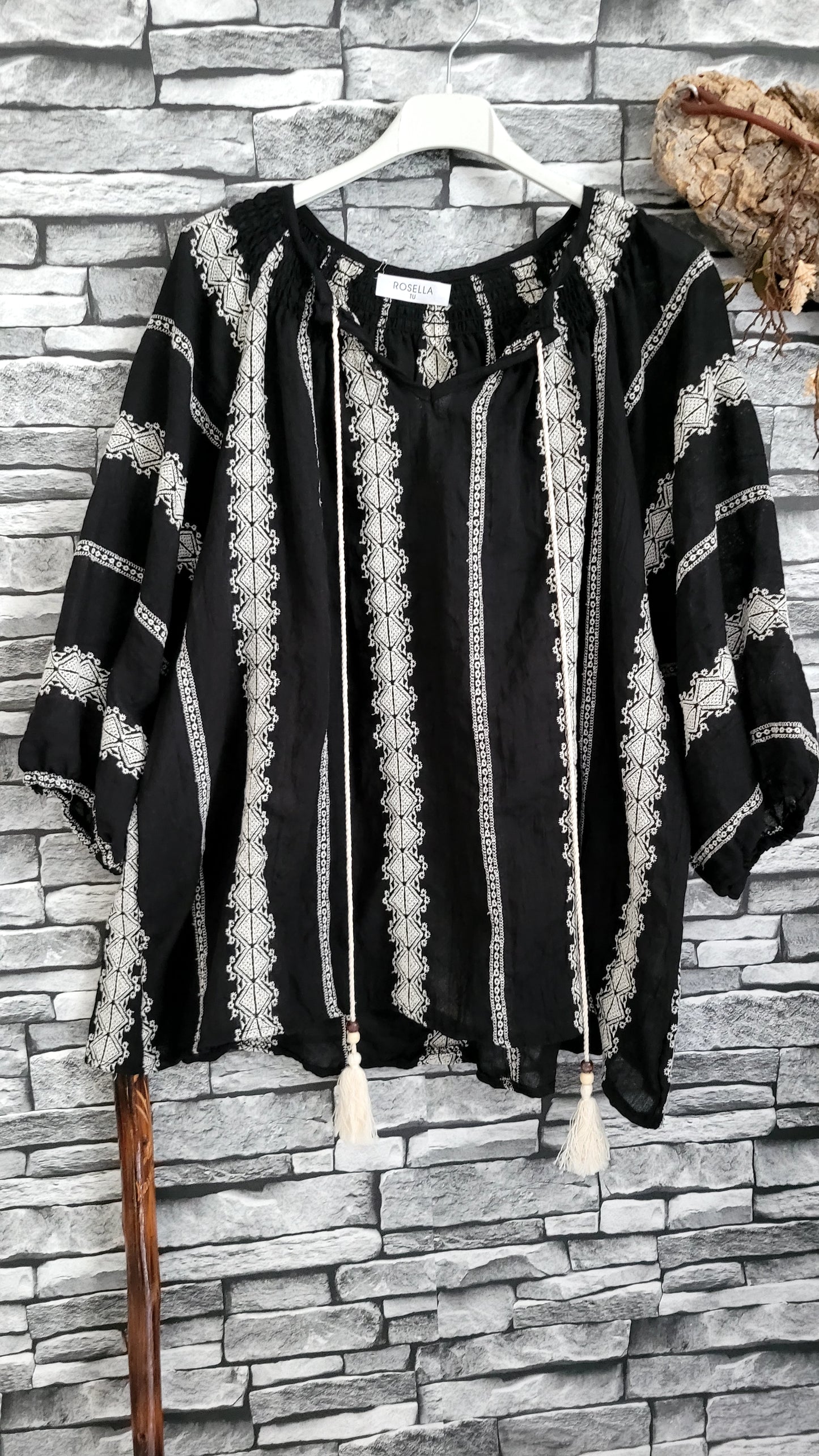 🎀Tunique bohème brodée – Confort & style naturel