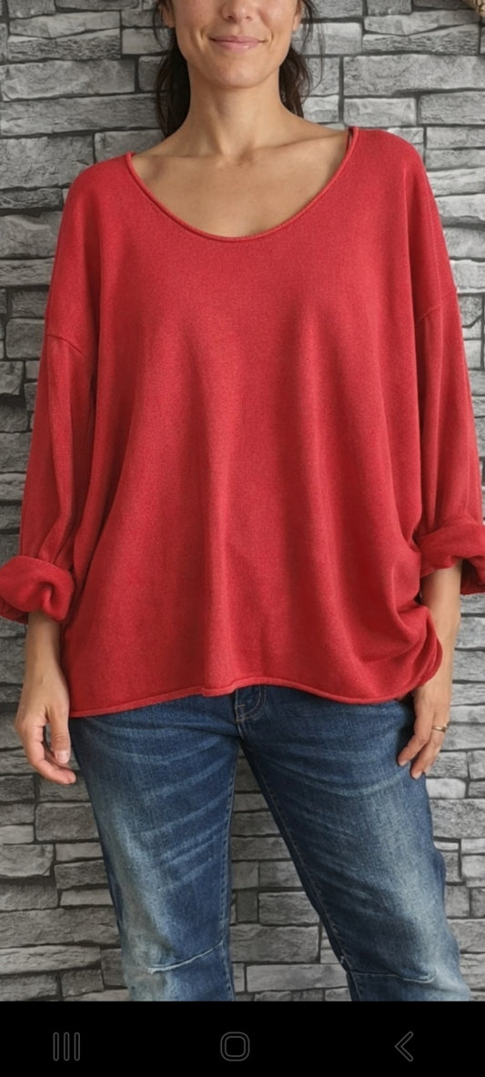 💋Sweat en coton à coupe ample et fluide