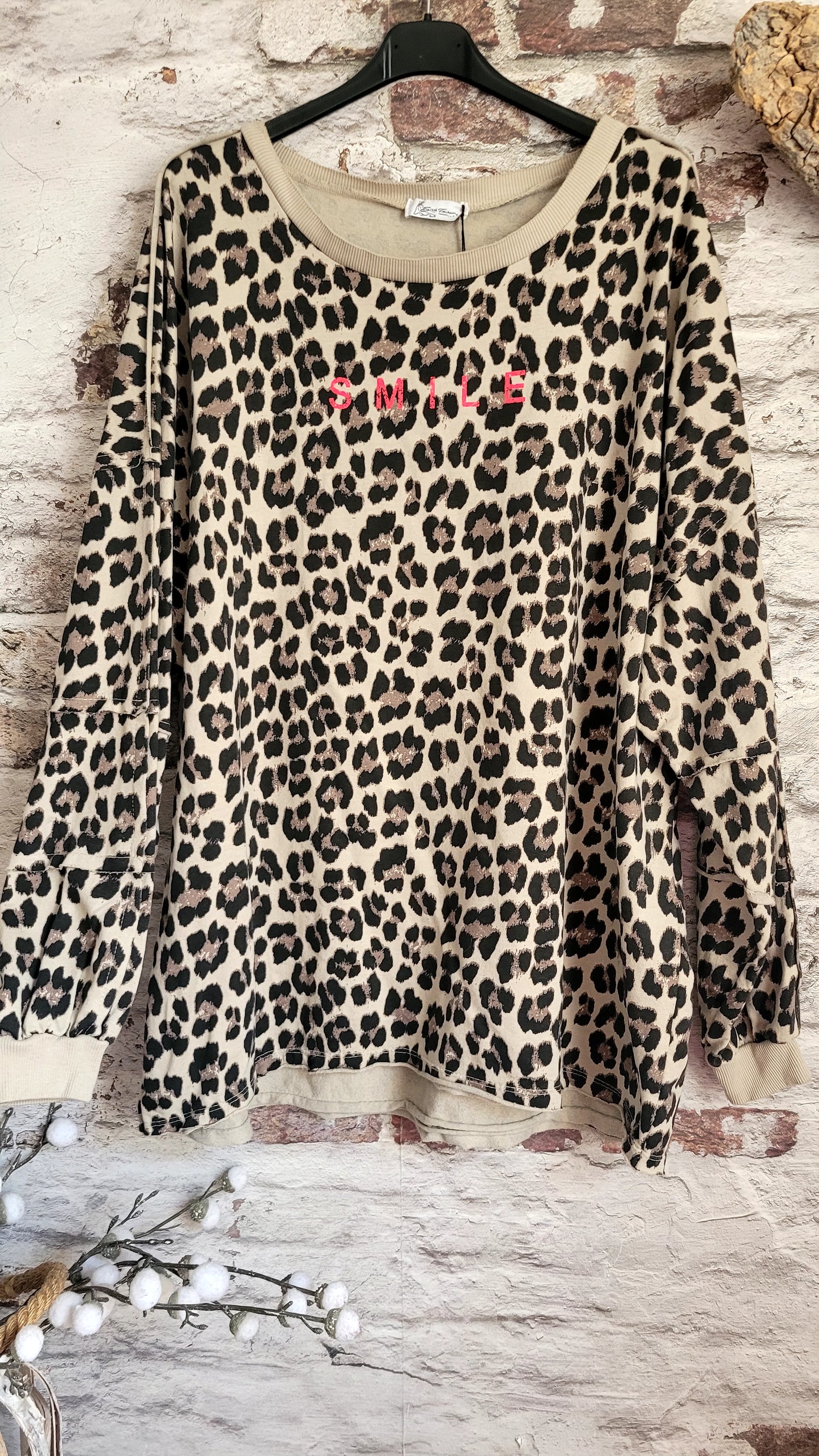 ⚜️ Sweat Oversize Léopard "SMILE"