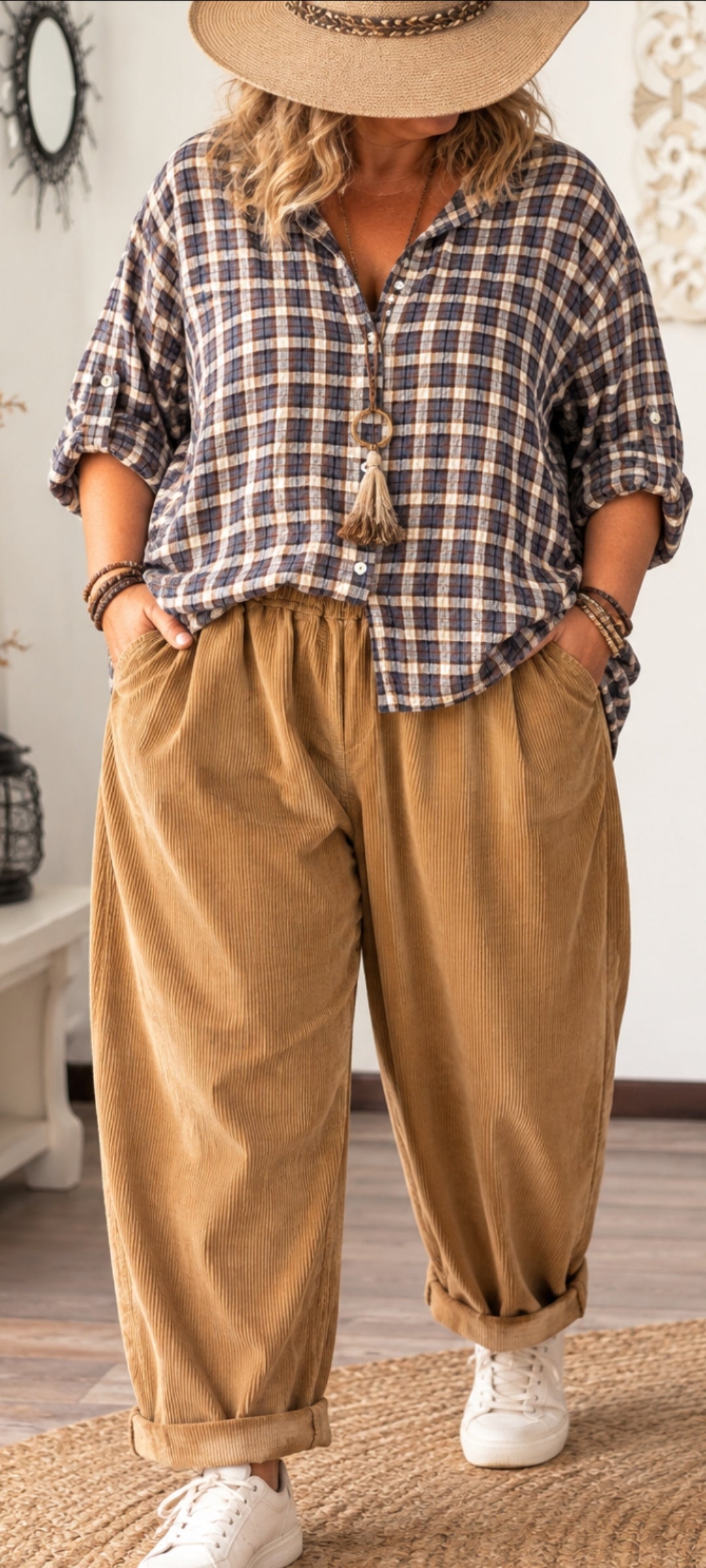 Pantalon en velours côtelé – Style bohème chic 🤎