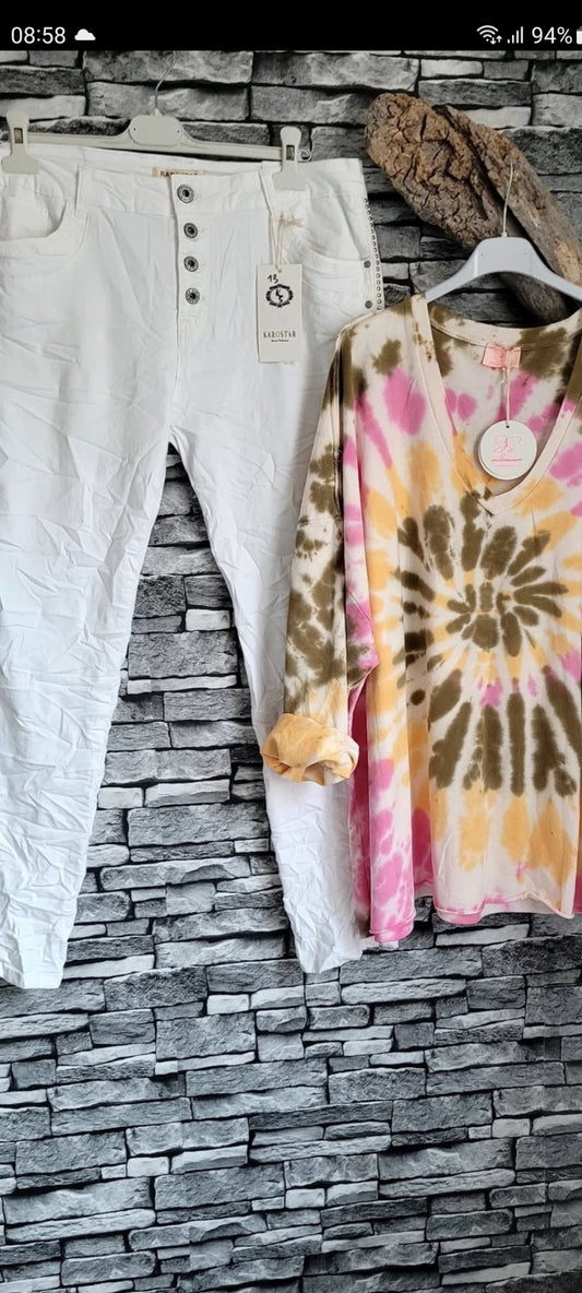 ⚜️ Jean Karostar Blanc Stretch