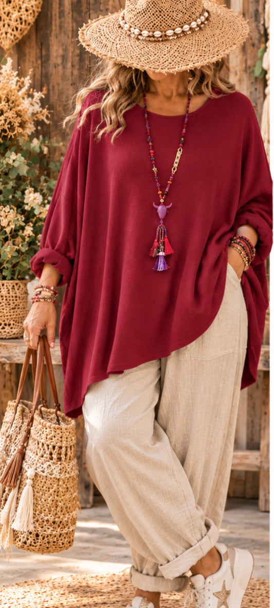 Pull oversize bohème – Taille unique