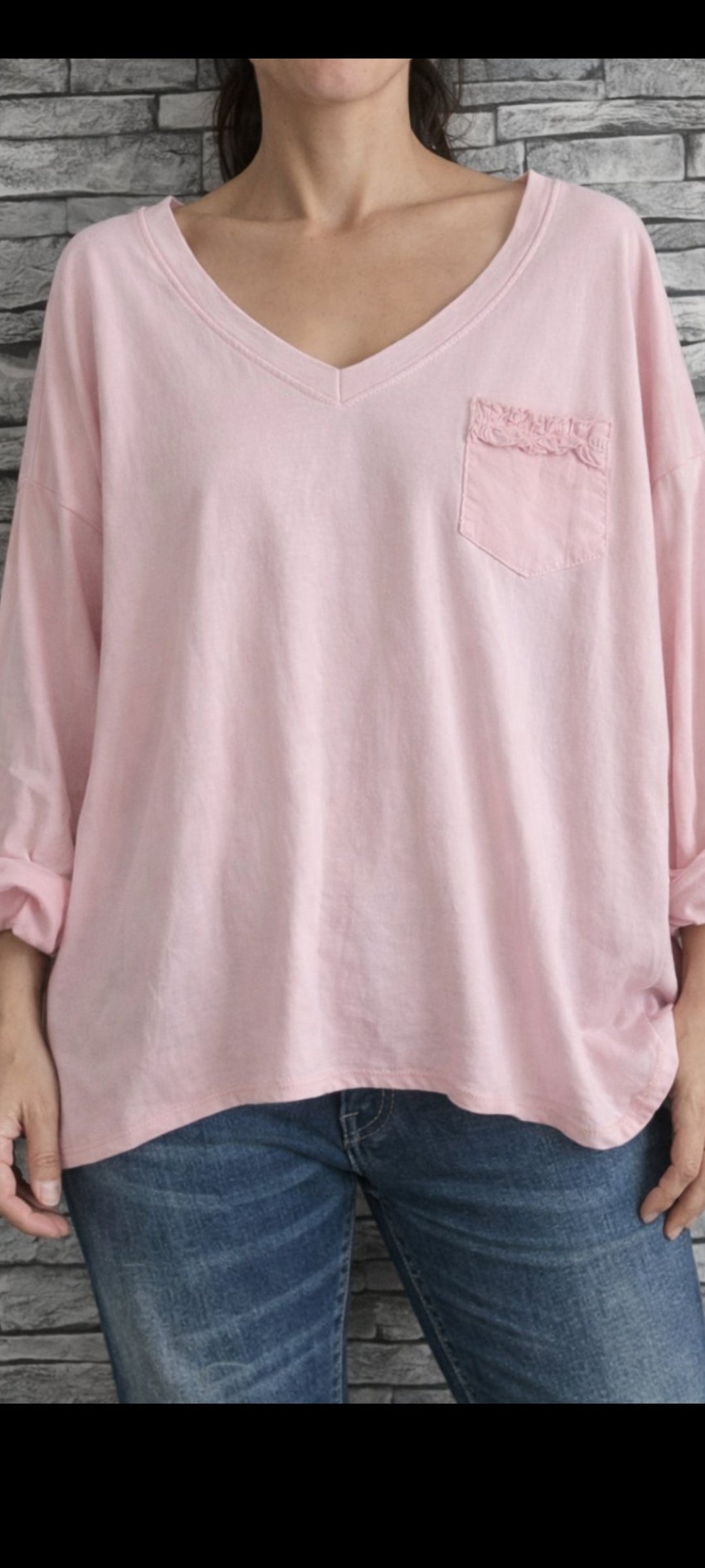 Tunique oversize rose poudré